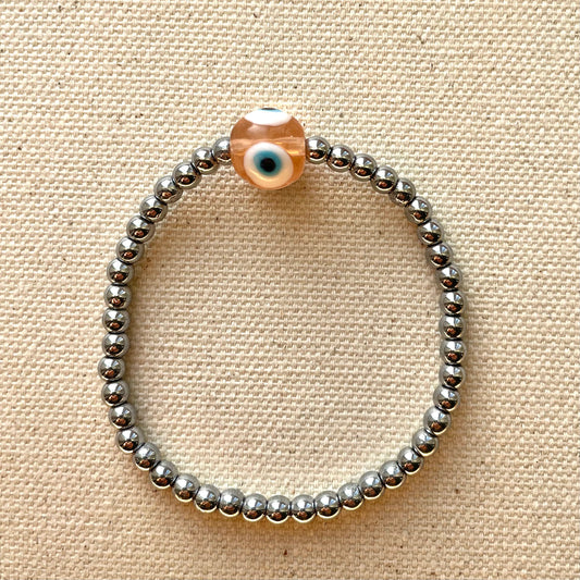 Evil Eye Circle Hematite Bracelet