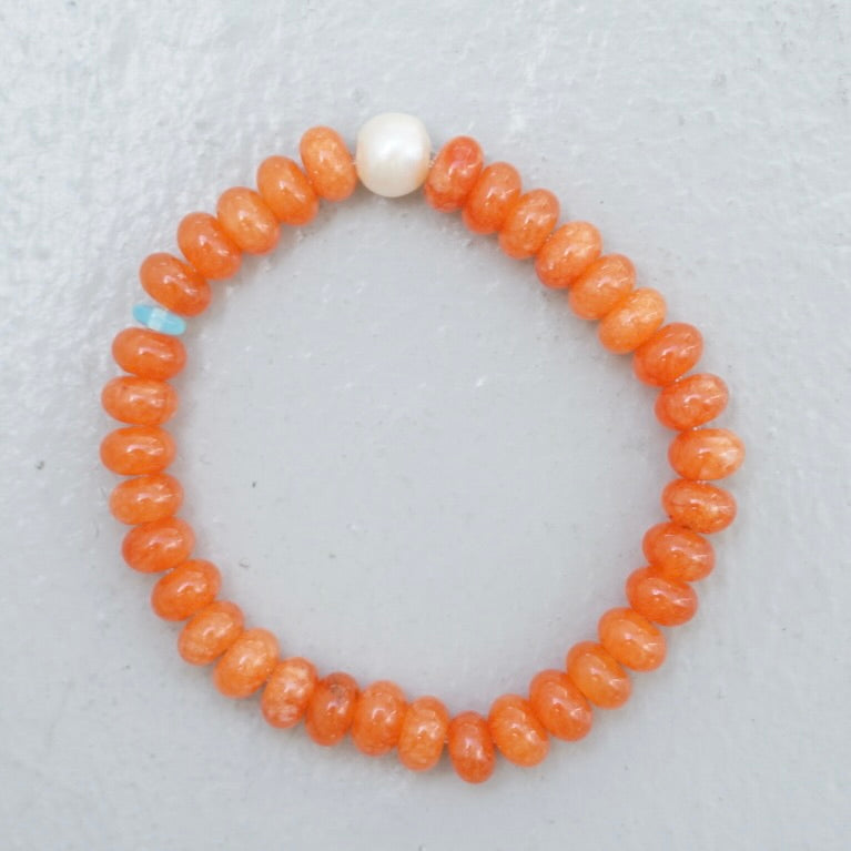 Orange Jade Stone Bracelet