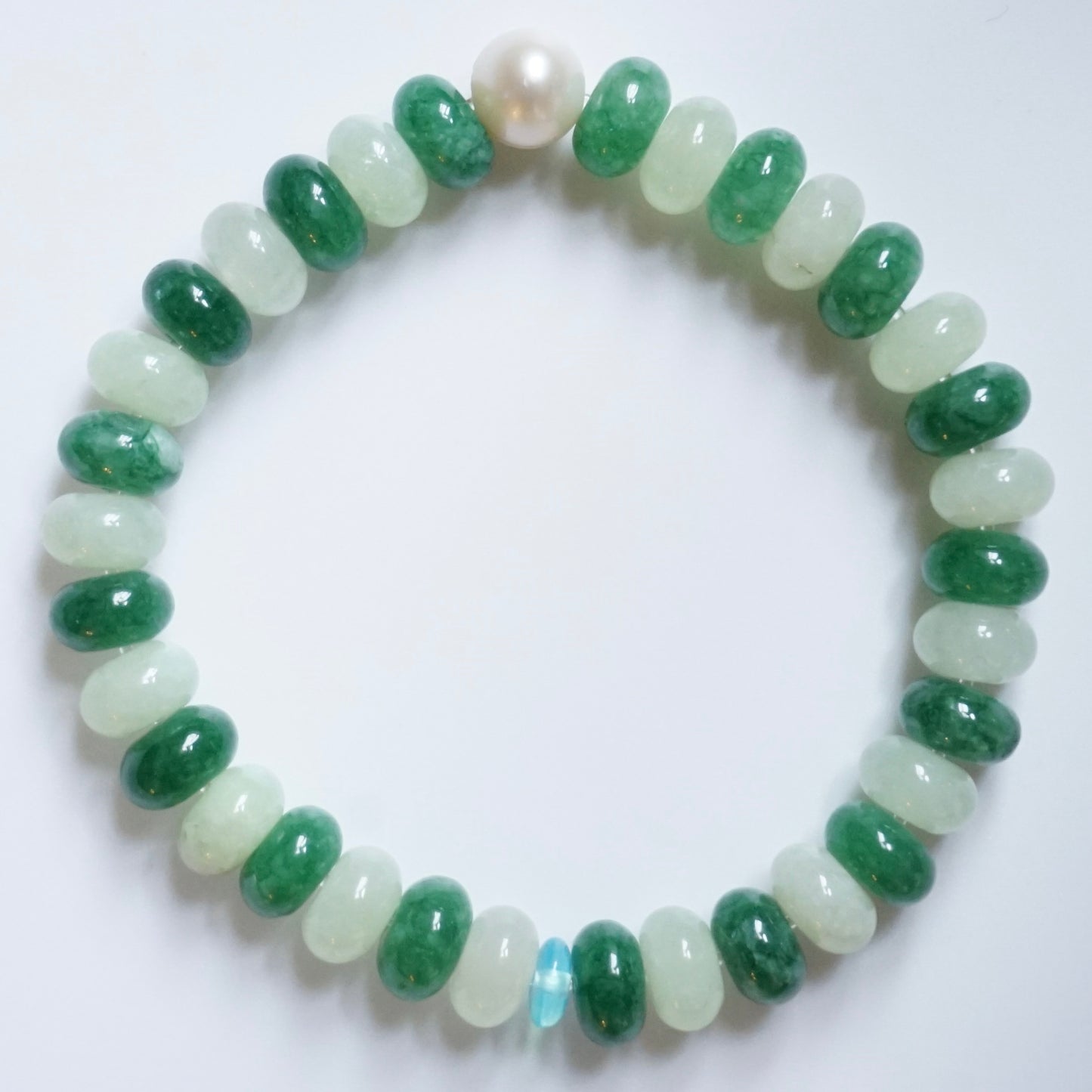 Double Green Jade Stone Bracelet