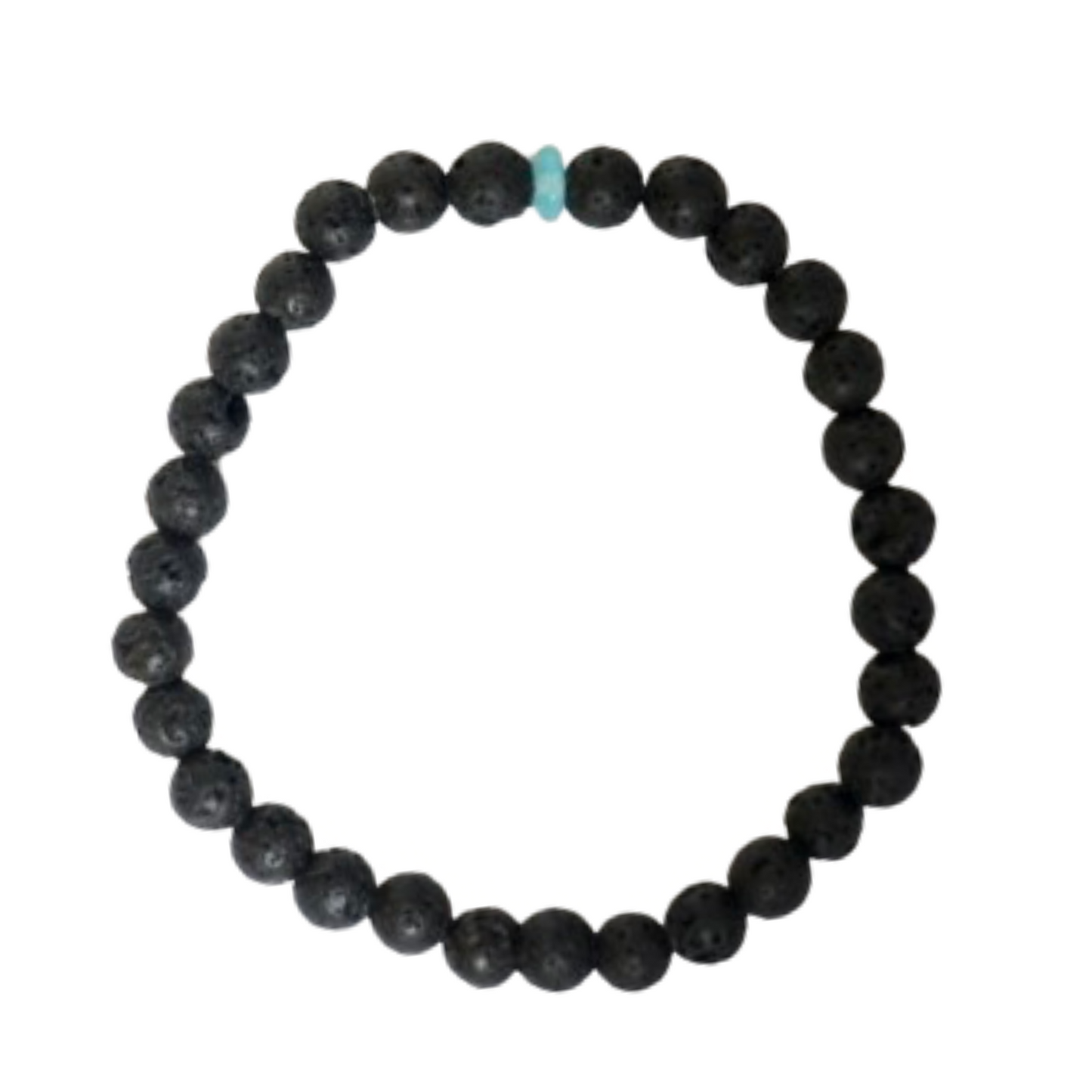 Blu Natural Lava Stone Unisex Stretch Bracelet